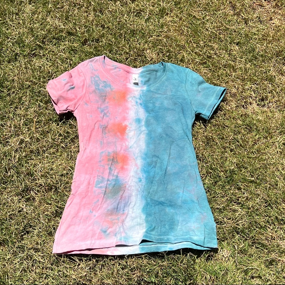 Red, white, and blue fourth of July tie dye t shirt
